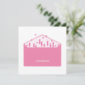 Love Message Pink Hearts Minimalist Cute Funny   Einladung (Stehend Vorderseite)