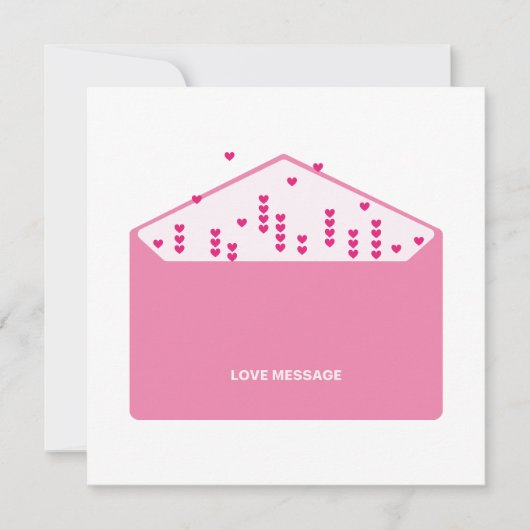 Love Message Pink Hearts Minimalist Cute Funny   Einladung (Vorderseite)