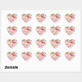 Love Message with Pink Flowers Custom Herz-Aufkleber (Blatt)