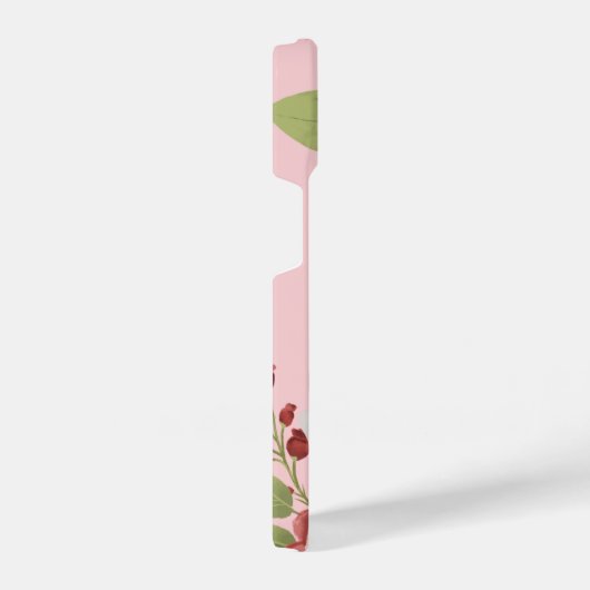 Love Message with Pink Flowers Custom iPhone Hülle (Rechte Seite)