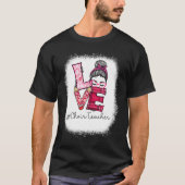 Love Messy Bun Choir Teacher Squad Valentine's Day T-Shirt (Vorderseite)