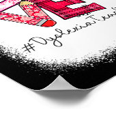 Love Messy Bun Dyslexia Teacher Valentines Day Ma Poster (Ecke)