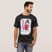 Love Messy Bun Dyslexia Teacher Valentines Day Ma  T-Shirt (Vorne ganz)