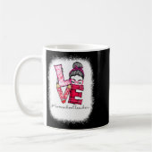 Love Messy Bun Homeschool Teacher Squad Valentine Kaffeetasse (Links)