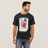 Love Messy Bun STEM Teacher Squad Valentine's Day  T-Shirt (Vorne ganz)