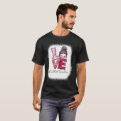 Love Messy Bun Tittle 1 Teacher Valentine's Day Ma T-Shirt (Vorne ganz)