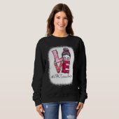 Love Messy Bun VPK Teacher Squad Valentine's Day M Sweatshirt (Vorne ganz)