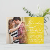 Love Mist Foto Save the Date | gelb (Stehend Vorderseite)