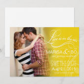 Love Mist Foto Save the Date | gelb (Vorne/Hinten)