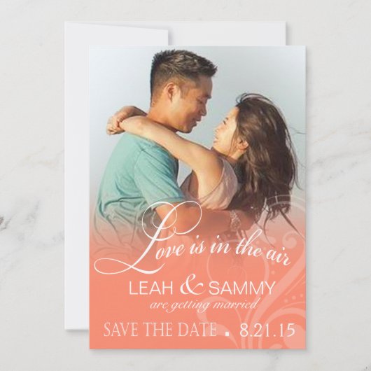 Love Mist Foto Save the Date | pfirsich (Vorderseite)