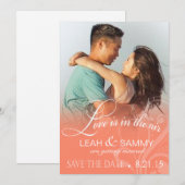 Love Mist Foto Save the Date | pfirsich (Vorne/Hinten)