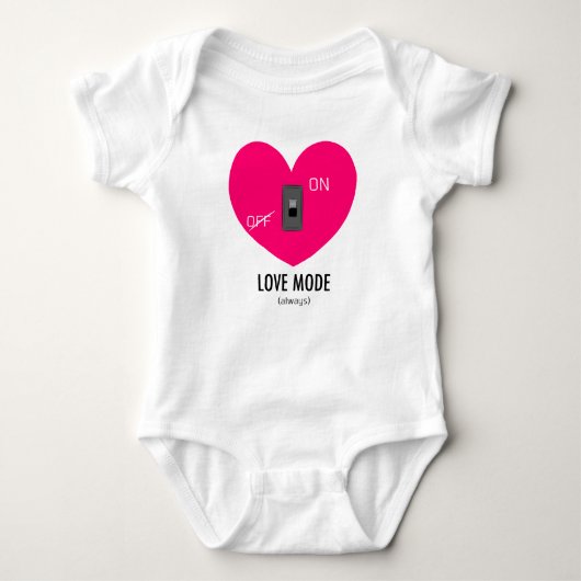 LOVE MODE (always) Baby Strampler (Vorderseite)