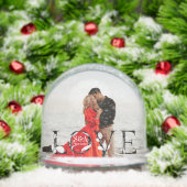Love Modern Script Monogram Year 2 Photo Schneekugeln (Weihnachten)