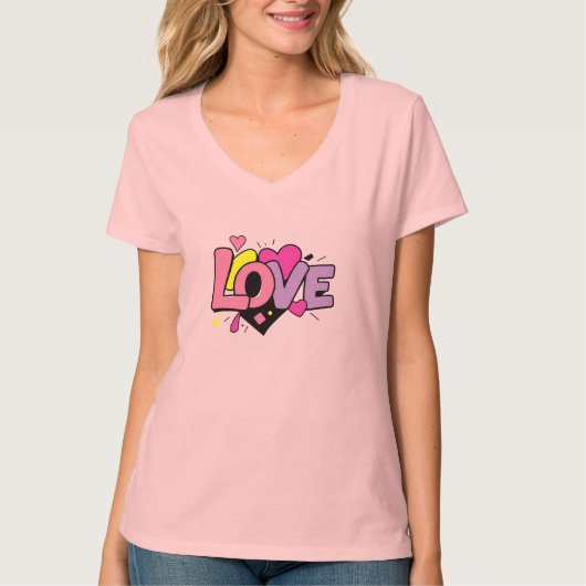 Love Modern Watercolor Artsy Valentine's Day T-Shirt (Vorderseite)