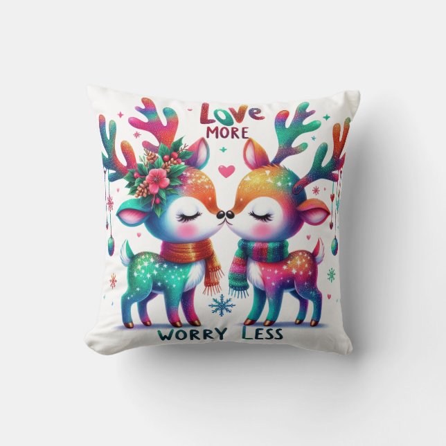 Love More - Worry Less Kissen (Vorderseite)