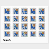 LOVE Murmeln Quadratischer Aufkleber (Blatt)