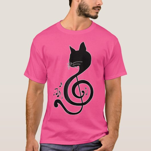 Love Music Cat Music Note Musical Note Pianist Pia T-Shirt (Vorderseite)