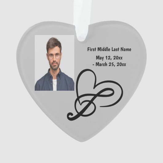 Love Music Logo Musicians Musical Photo Custom Ornament (Rückseite)