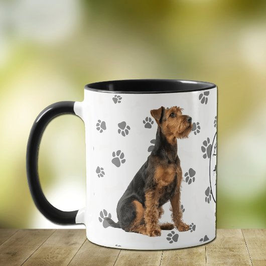 Love My Airedale Terrier Dog Pawprint Tasse