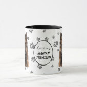 Love My Belgian Tervuren Dog Pawprint Tasse (Zentrum)
