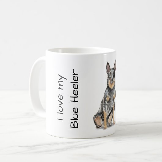 Love My Blue Heeler Kaffeetasse (Vorderseite Links)