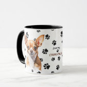 Love My Brown Chihuahua Dog Pawprint Mug Tasse (Vorderseite Links)