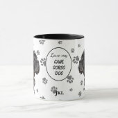 Love My Cane Corso Dog Pawprint Tasse (Zentrum)