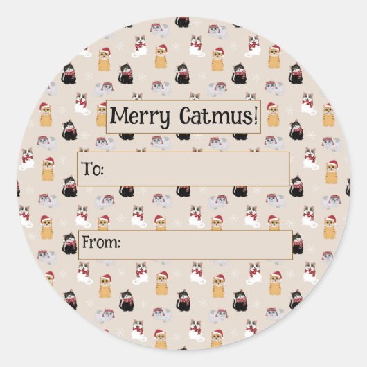 Love my cats runder aufkleber (Vorderseite)