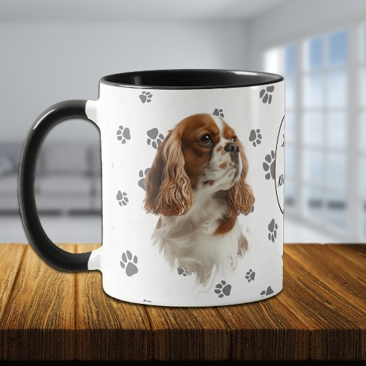Love My Cavalier King Charles Spaniel Pawprint Tasse