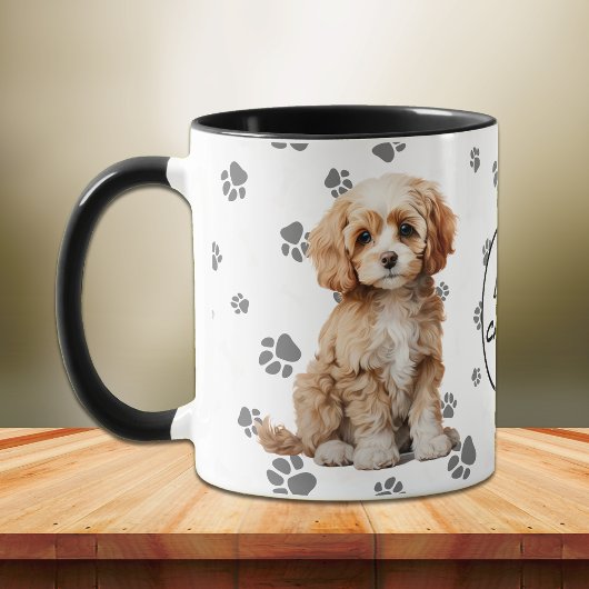 Love My Cavapoo Dog Pawprint Pattern Tasse