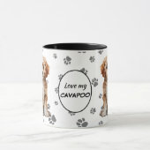 Love My Cavapoo Dog Pawprint Pattern Tasse (Zentrum)