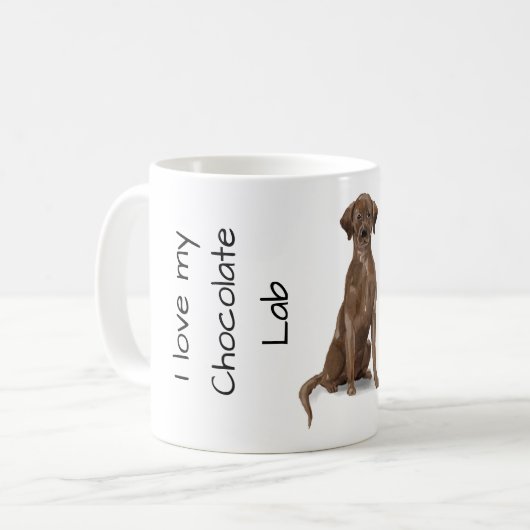 Love My Chocolate Lab Kaffeetasse (Vorderseite Links)