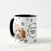 Love My Cockapoo Dog Pawprint Pattern Tasse (Vorderseite Links)