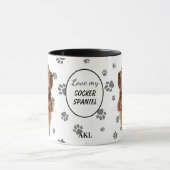 Love My Cocker Spaniel Dog Pawprint Tasse (Zentrum)