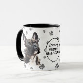 Love My French Bulldog Pawprint Pattern Tasse (Vorderseite Links)