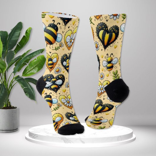 Love My Honey Bee Novelty Socken