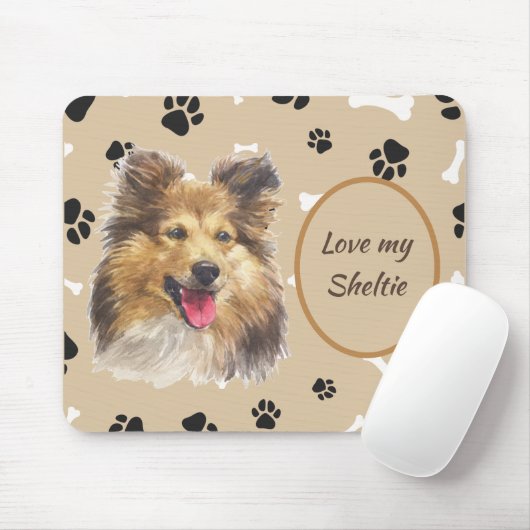Love My Shetland Sheepdog Mousepad (Mit Mouse)