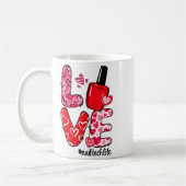 Love Nail Lish Heart Nail Tech Life Valentines  Kaffeetasse (Links)