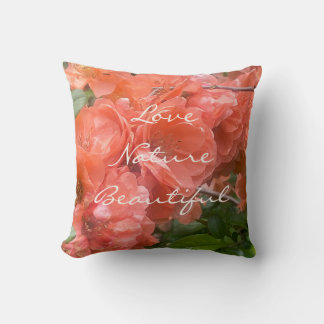 Love Nature Beautiful Quote Orange Flower  Kissen