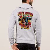 Love Never Dies – Retro Zombie Horror Pin-Up Hoodie (Rückseite)