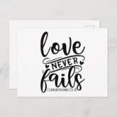 Love Never Fails 1 Corinthians 13 8-01 Einladungspostkarte (Vorne/Hinten)