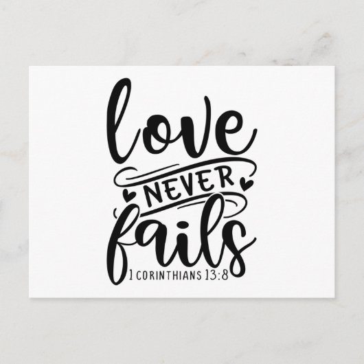 Love Never Fails 1 Corinthians 13 8-01 Einladungspostkarte (Vorderseite)