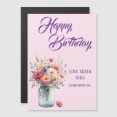 Love Never Fails Christian Birthday Greetings Magnetkarte (Vorne/Hinten)