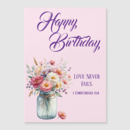 Love Never Fails Christian Birthday Greetings Magnetkarte