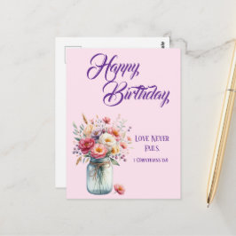 Love Never Fails Christian Birthday Greetings Postkarte