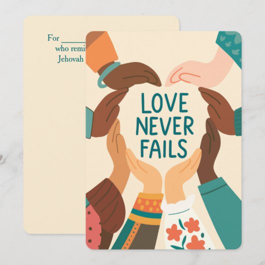 Love Never Fails Einladung (Vorne/Hinten)