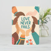 Love Never Fails Einladung (Stehend Vorderseite)