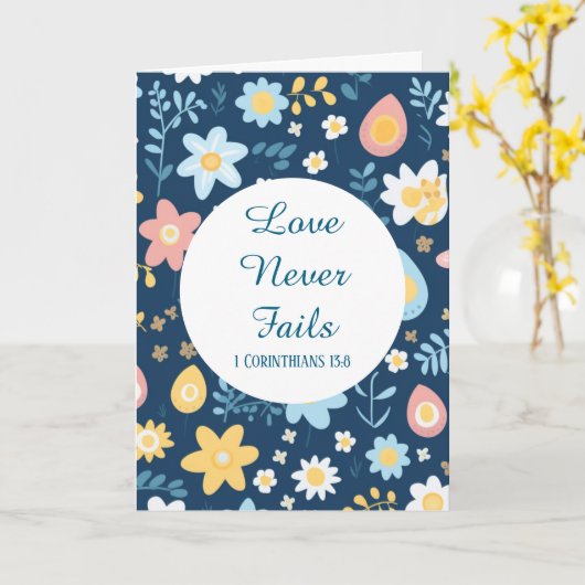 Love Never Fails Greeting Card Karte (Gelbe Blume)