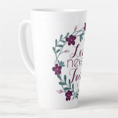 Love Never Fails Latte Mug Milchtasse (Linke Ecke)