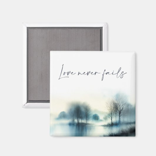 Love never fails magnet (Vorderseite/Rückseite)